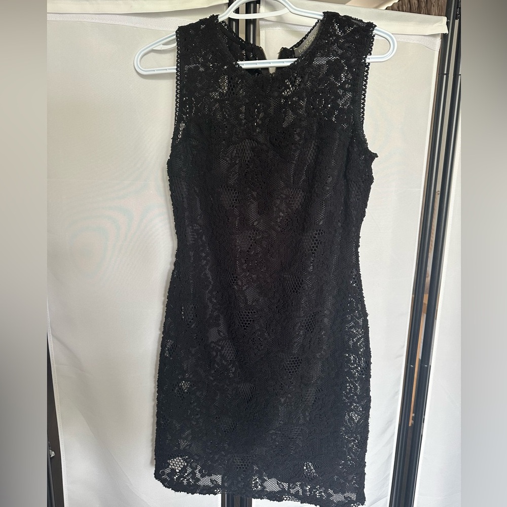 finn & clover Black Lace Mini Dress